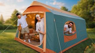 عملنا خيمة ضخمة ب ارضنا الجديدة 🏕️ (ل 12 شخص)