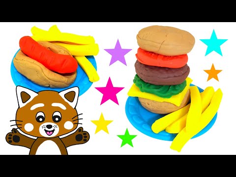Pukkins lagar rolig mat i Play Doh lera - Lek och lär dig färger - Lek med oss