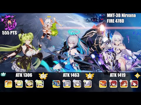 Honkai Impact 3rd : EX Abyss Nirvana 478D : MHT-3B (FIRE) 555 Pts : CN(SSS), HoTr(SS0), HoFS(S1)