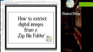 How to extract digital images from a Zip file folder