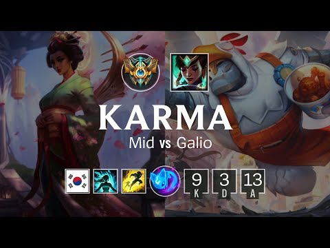 Karma Mid vs Galio - KR Master Patch 8.24