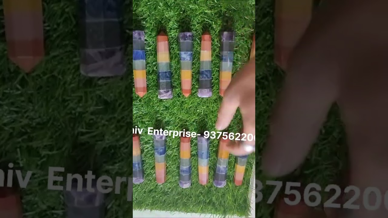Rainbow Natural stone 7 chakra Bonded Pencil Reiki crystal product. #Crystal #shorts #youtubeshorts