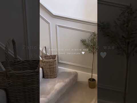 Stairs panelling 🤍 the best decision! #homestyling #panelling #panellingdiy #diypanelling