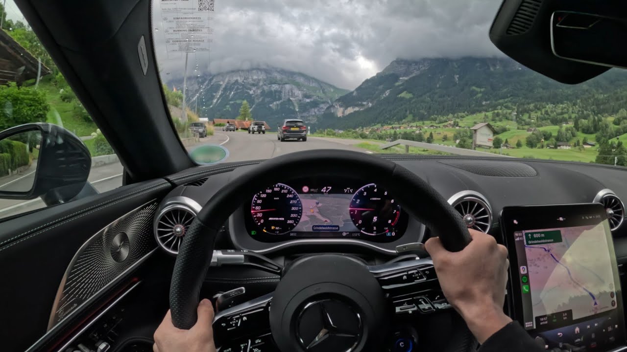 Switzerland Relaxing Scenic Drive: Interlaken to Grindelwald | Mercedes AMG SL63 | 4K ASMR POV