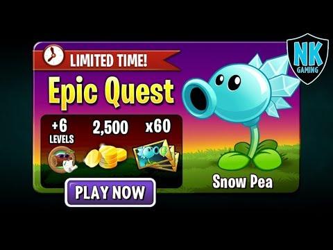 PvZ 2 - Epic Quest: Snow Pea - Level 1 Plants