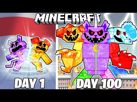 Surviving 100 Days as SMILING CRITTERS in Minecraft