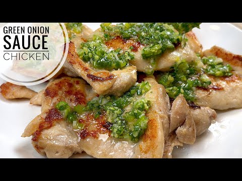 Pan Fried Chicken With Green Onion Sauce | Simple And Flavorful Skinless Boneless Chicken Recipe