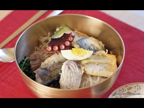 Andong Bibimbap - Traditional Korean Bibimbap with Steamed Fish & Pan-fried Vegetables