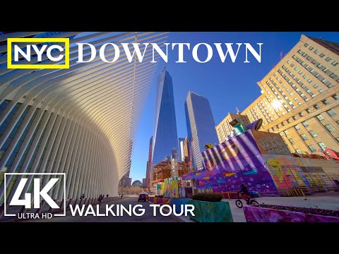 4K Walking Tour through the Largest US City - Walking through Downtown New York + Real City Sounds