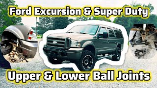 How to replace the upper and lower ball joints on a Ford Super Duty & Excursion 4x4
