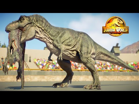 TYRANNOSAURUS REX VS ALL CARNIVORE DINOSAURS – EPIC BATTLE | JURASSIC WORLD EVOLUTION 2