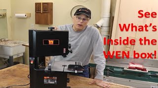 WEN 9in bandsaw unboxing (model BA3959)