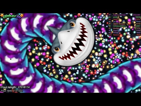 Slither.io A.I. Giant Shark Vs Giant Snake - Epic Skin Slitherio Vip Best Gameplay - Infinity Score