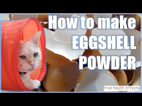 How to make Raw Cat Food WITHOUT Chicken Bone! - Eggshell Powder Recipe / Cat Lady Fitness
