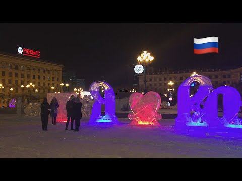 Ice sculptures & Christmas market in Khabarovsk - the Far East of Russia!