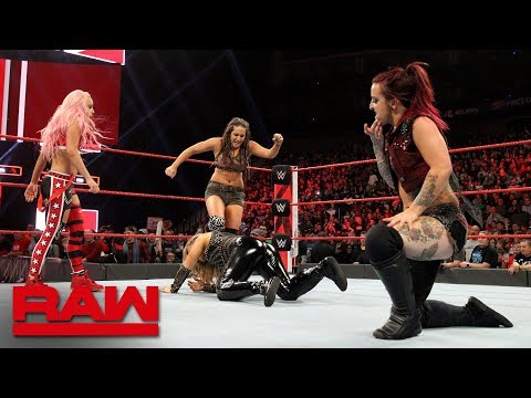 The Riott Squad hit Natalya with the Hart Attack: Raw, Nov. 12, 2018