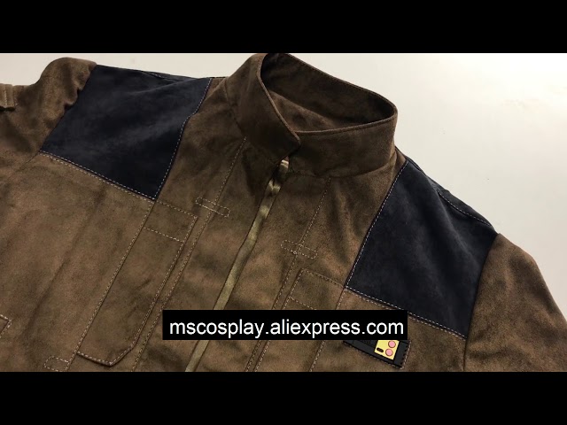 Vídeo relacionado con Han Solo Star Wars - Chaqueta de piel de ante para hombre, Marrón claro con cremallera, S