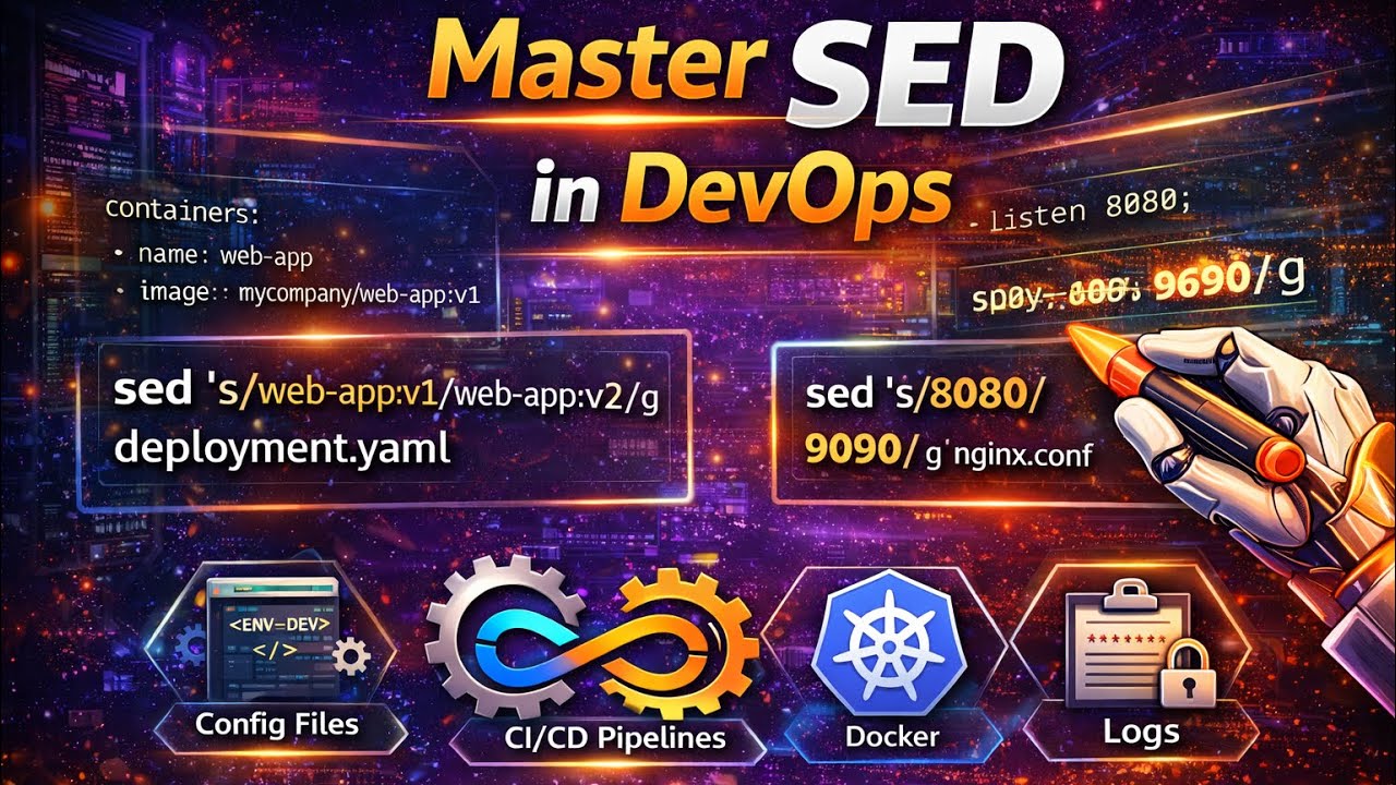 Linux SED Command Explained | Real-Time DevOps Use Cases with Examples