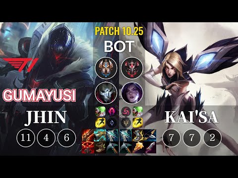 T1 Gumayusi Jhin vs Kai'Sa Bot - KR Patch 10.25