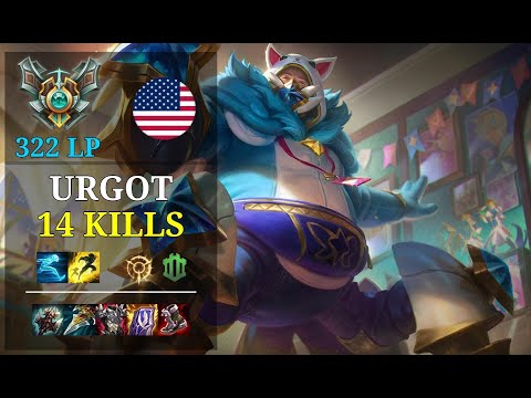 Urgot Mid vs Orianna - 14 kills - Quante 1 NA Grandmaster (322 LP) Patch 11.3