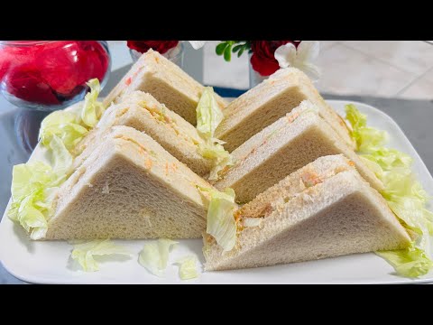 Quick curd cold sandwich recipe with for breakfast,evening snacks and lunch box /Hung curd sandwich
