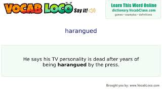Video thumbnail for harangued