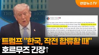 트럼프 "한국, 작전 합류할 때"…호르무즈 긴장↑ / 연합뉴스TV (YonhapnewsTV)