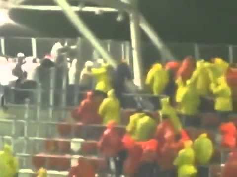 Football Hooligans Legia Warsaw and Jaga 2 March 2014