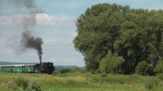 preview picture of video 'Parní lokomotiva 423.094 (Velký bejček) - Muzejní železnice Kolešovka 2011'