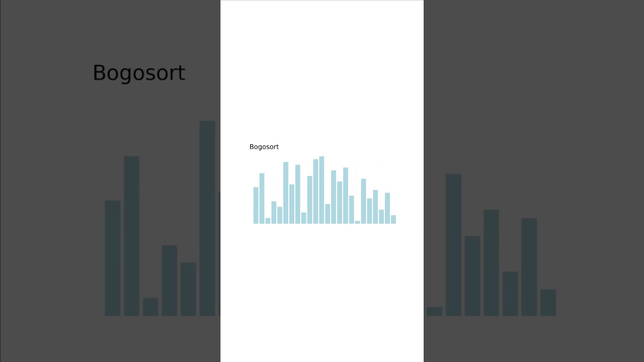 Bogo Sort #algorithmexplained #sortingalgorithms #datascience #algorithmvisualization