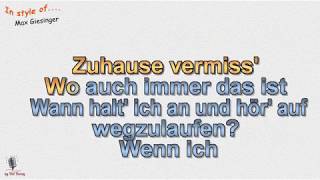 Max Giesinger - Zuhause - Instrumental und Karaoke by rolf rattay