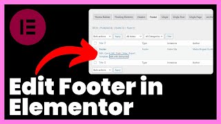 How to Edit Footer in Elementor