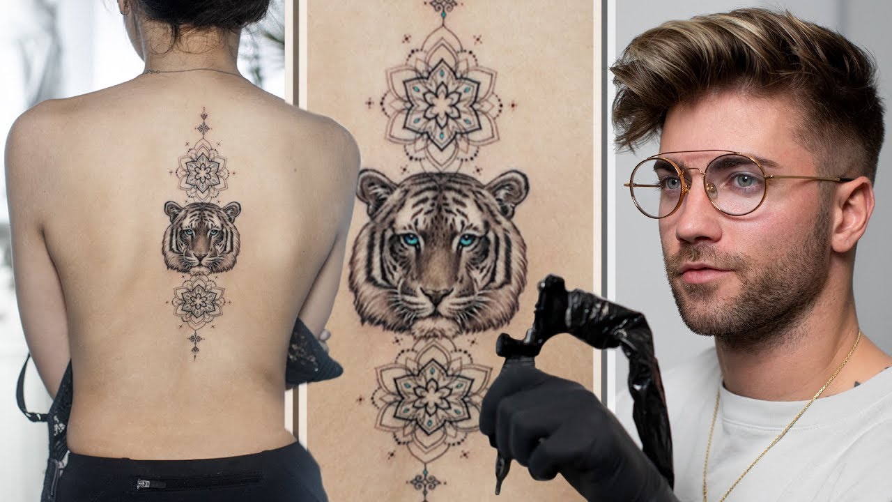 Tiger Headdress Tattoo Time-Lapse by Daniel Silva - video 4