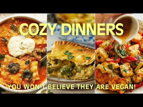 Cozy Fall Dinners (Lasagna Soup, Broccoli Cheddar Pot Pie, Tofu Scarpariello)