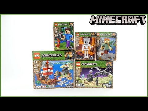 Unboxing Minecraft 2018-2019 Winter Sets Compilation of All Sets Speed Build and Review -4K-