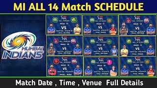 IPL 2020 - Mumbai Indians team All 14 Match full schedule |