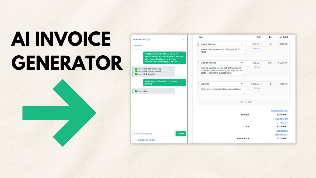 AI Invoice Generator Overview - Invoicer.ai