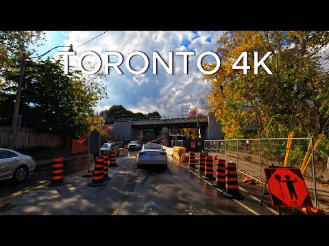 Driving Around Downtown Toronto: Stunning Fall Views - Canada 4K