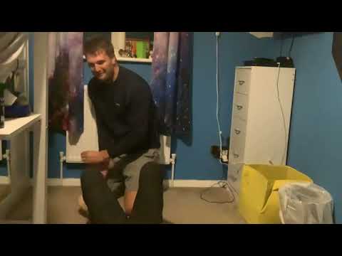 Dad vs son late night wrestling match