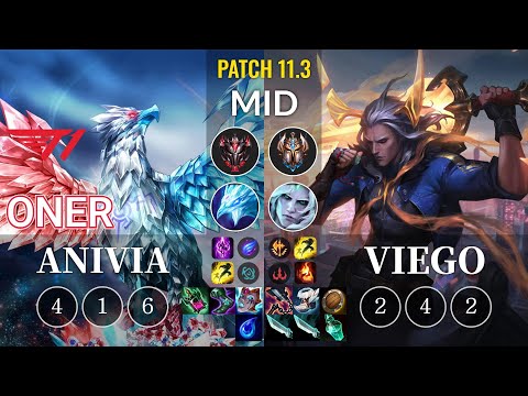T1 Oner Anivia vs Viego Mid - KR Patch 11.3