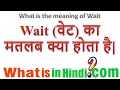 What is the meaning of Wait in Hindi | Wait ka matlab kya hota hai