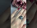 Серебряное кольцо с сапфиром 3.37ct, изумрудом, рубином