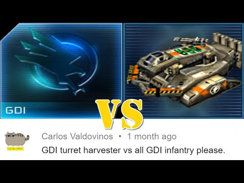 GDI Harvester vs All GDI Infantry