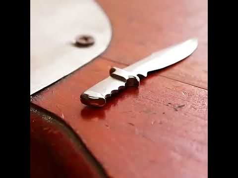 I Turn rusty iron into mini knife pendant - Making mini hunting knife#technology #foryou#viralvideo