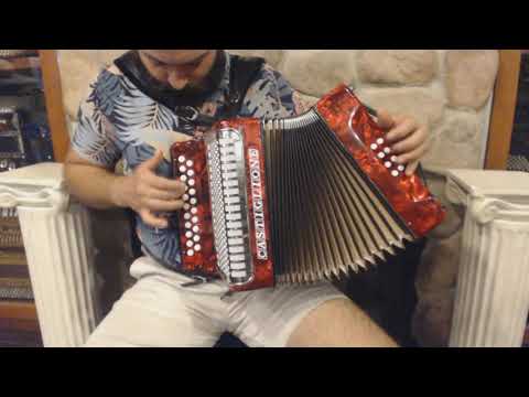 CAST406CR - Red Castiglione Diatonic Button Accordion CF MM 21 8 $799