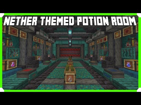 1 Man 1 Game - How To Build A Nether Themed Potion Room In Minecraft Bedrock (MCPE/Xbox/PS4/Switch/Windows10)