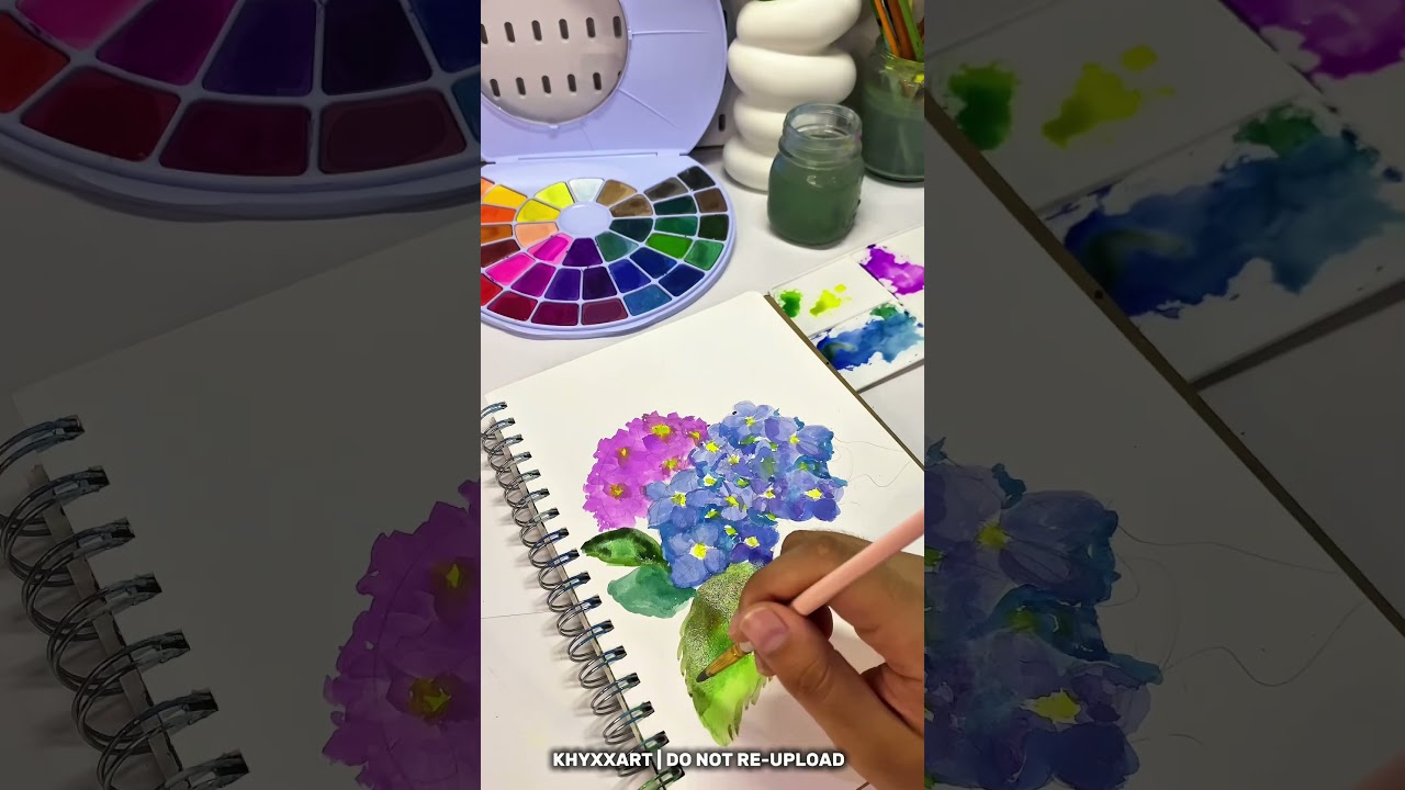 Hydrangeas on watercolor #watercolor #art