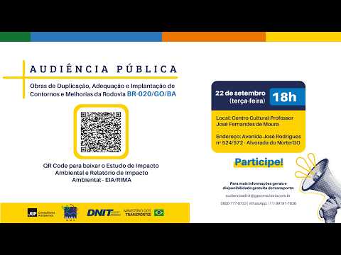 Audiência Pública - Obras BR-020/GO/BA | Alvorada do Norte/GO