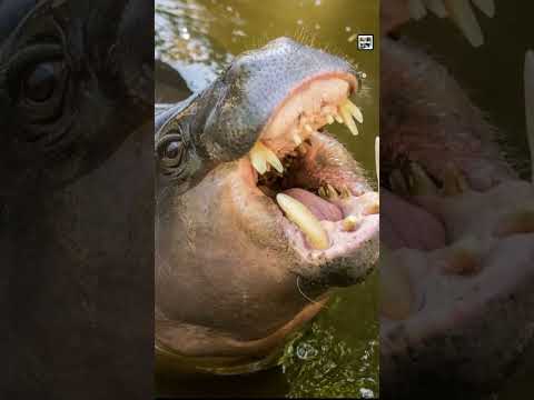 Quick Hippopotamus Facts - The Water Cow of Death - Animal a Day H Week #shorts