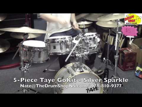 5-Piece Taye GoKit - 18.13.8.10.12 - Silver Sparkle - The Drum Shop North Shore